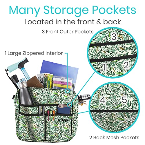 Vive Rollator Bag - Universal Travel Tote For Carrying Accessories On Wheelchair, Rolling Walkers, Transport Chairs, Mobility Scooters - Lightweight Handicap Medical Mobility Aid - For Women, Seniors #TOP2
