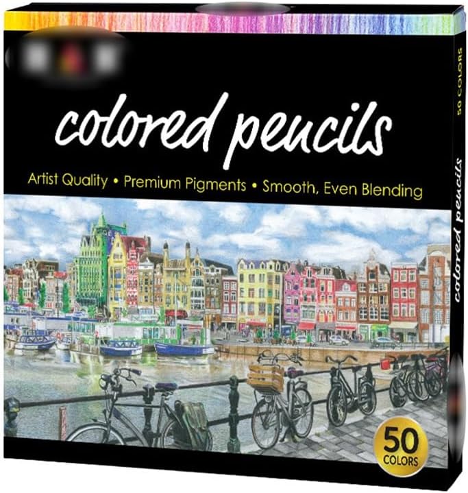 Oil-based Coloured Pencils Stationery 50 Colour Set Graffiti Drawing Art Supplies