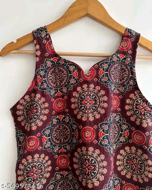 Image of Reyon Sleeveless Short Kurti for Women | Tunic for Jeans Short Kurti | Stylish Straight Ladies Kurta | Ethnic Kurta for Girls | Red