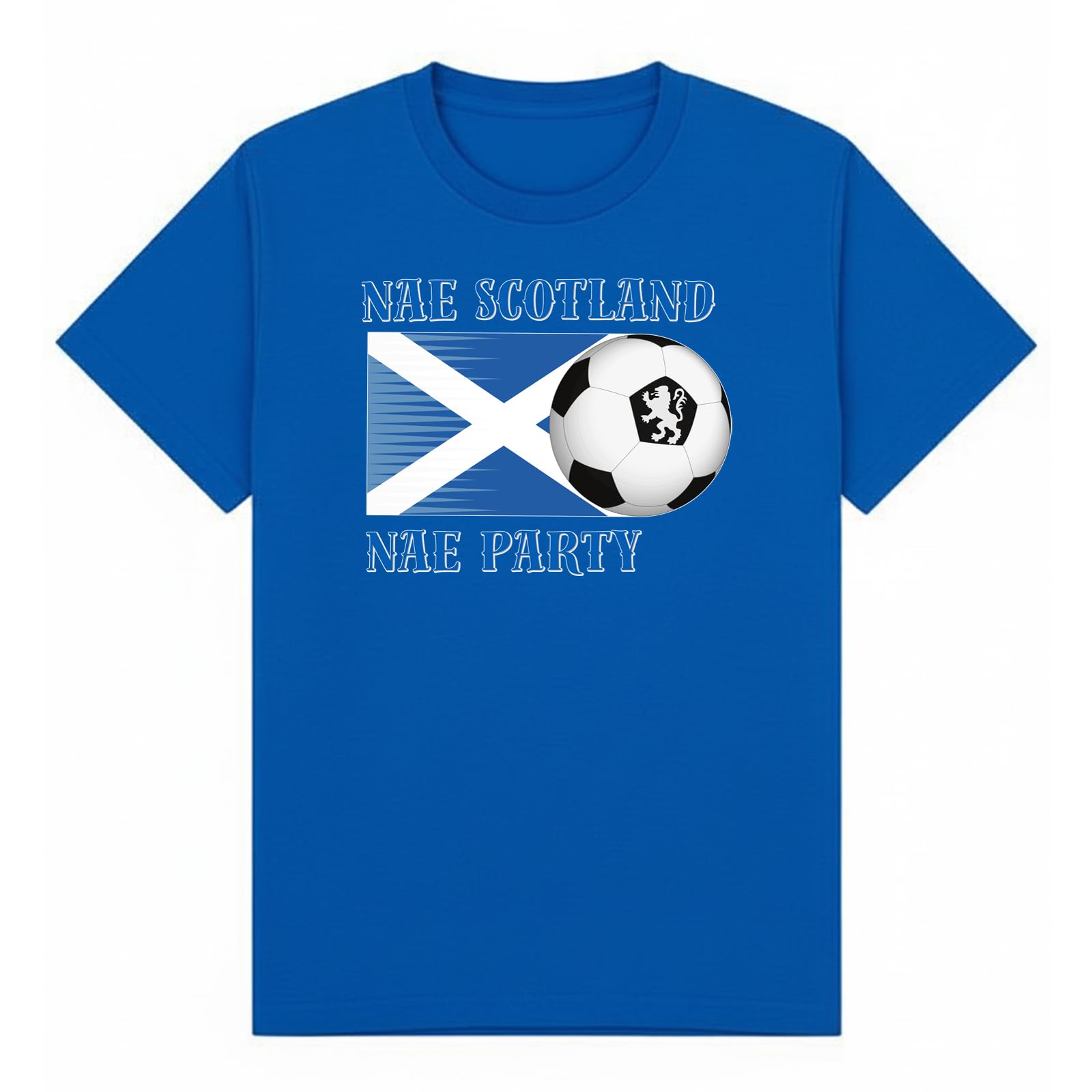 Nae Scotland Nae Party Sports Football Girls Graphic T-Shirt Retro Novelty Soccer Fan Tee Scottish Heritage Sportswear Apparel Royal Blue 7-8Y