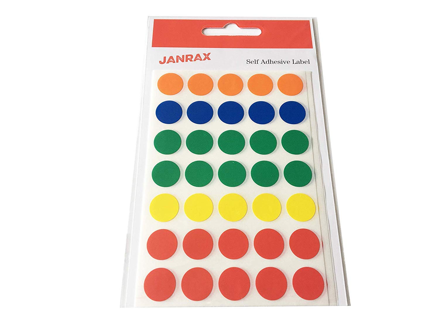 Pack of 140 Self Adhesive Assorted Colour 13mm Round Labels - Colour Coding Sticky Dot Circle Stickers for Office, School, Craft & Organisation