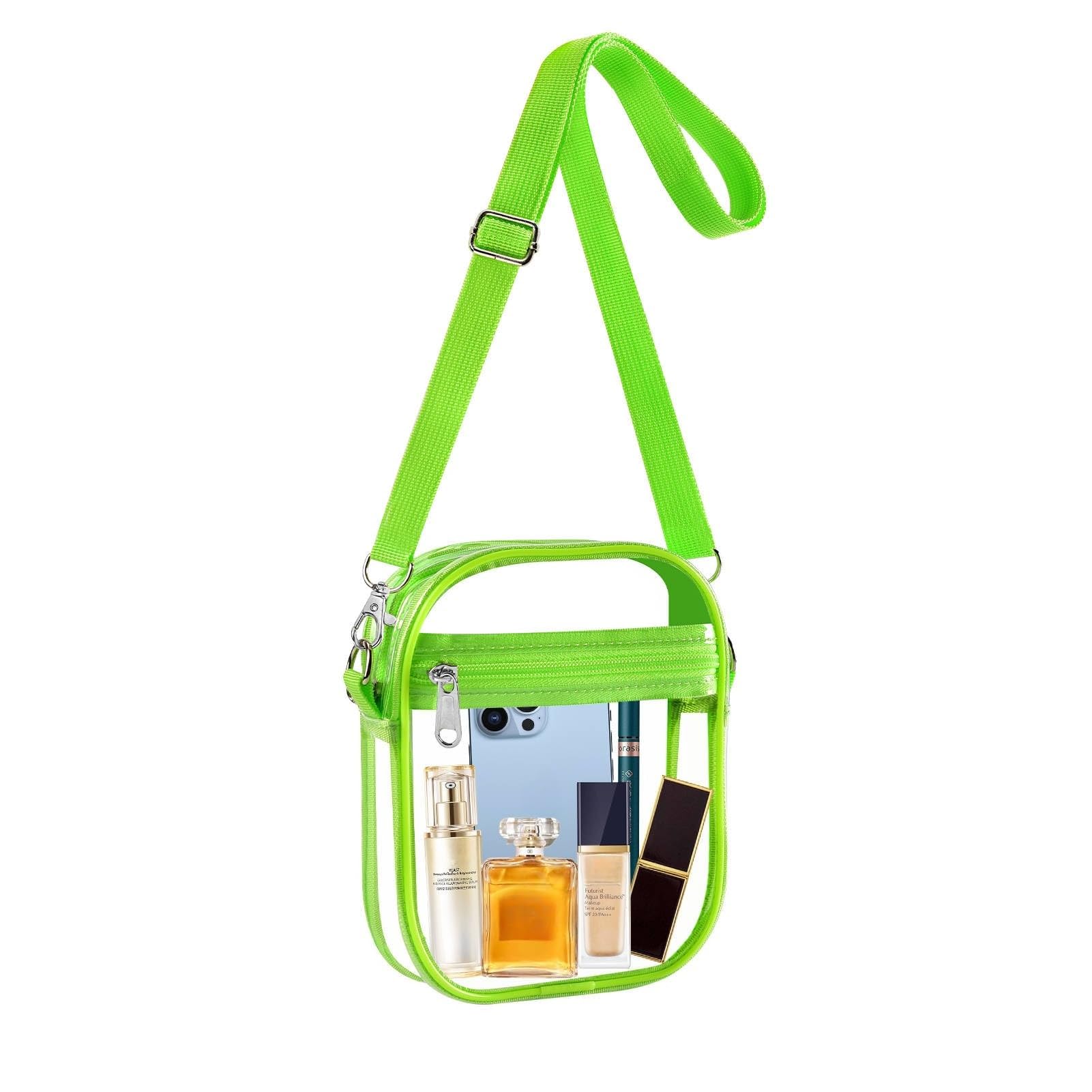 Fibrdoo Clear Crossbody Purse Bag, Clear Bag Stadium Approved with Front Pocket for Concerts Sports Festivals