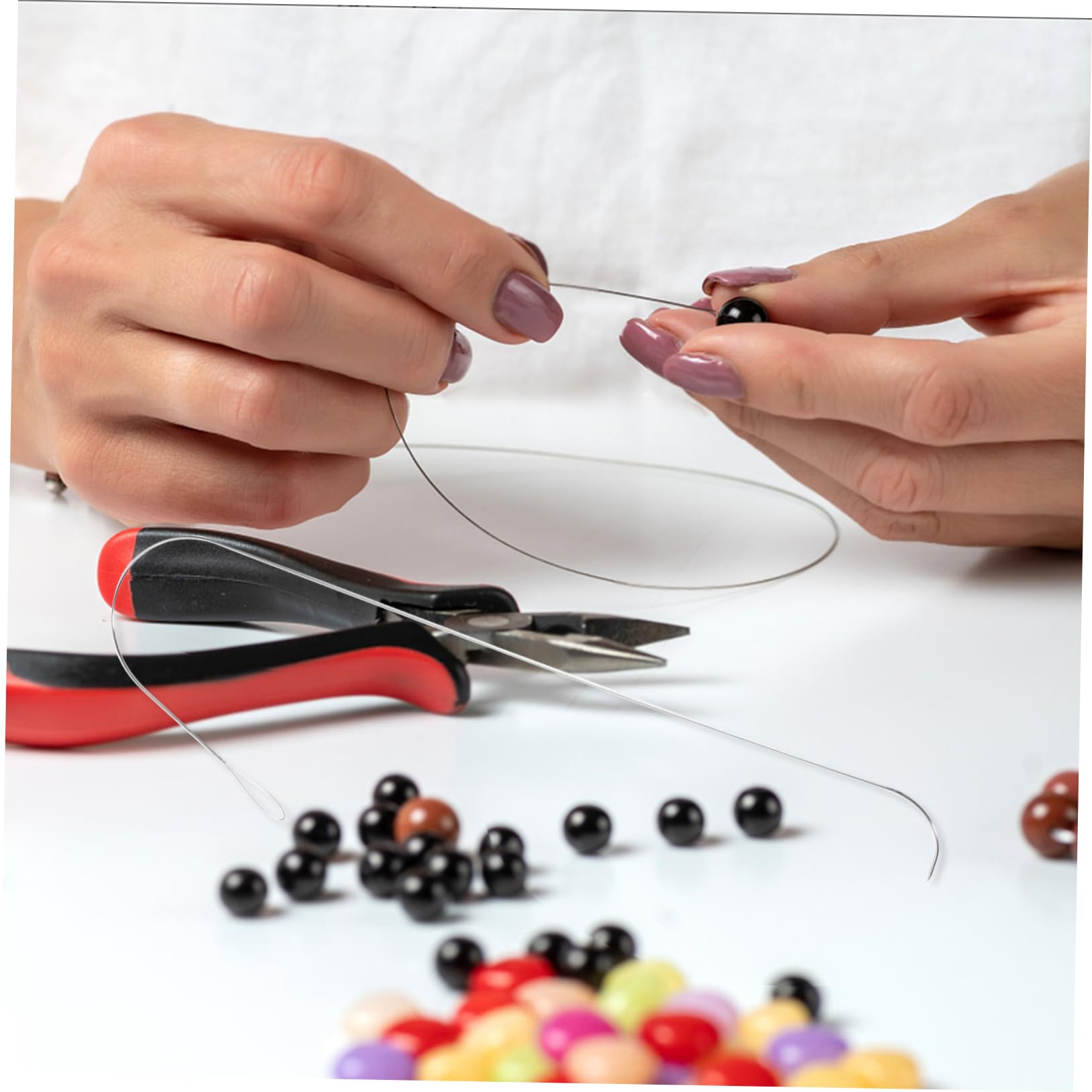 DOITOOL 5 Sätze Großer Augengreifer Perlennadeln Gebogen Schmuck Werkzeug Mehrzweck-perlennadel Nadel Für Die Herstellung Von Armbändern Gekrümmte Nadel Zinklegierung Silber 6 Stücke * 5
