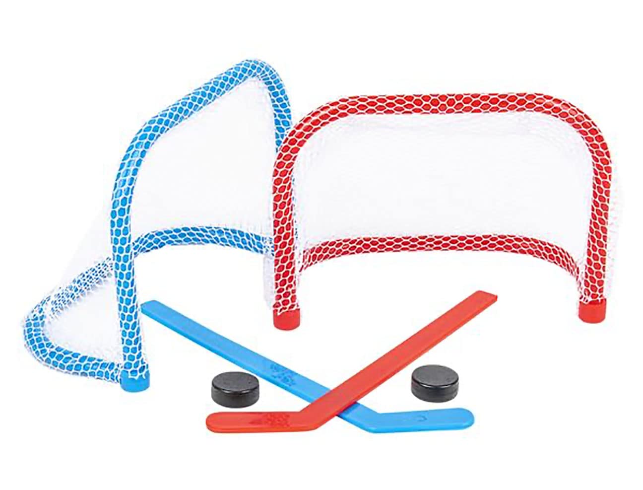 Mini Tabletop Hockey Game - Mini Goal Nets, Pucks, and Sticks - Small Novelty Toy - Indoor Desk Toy Functional Fun