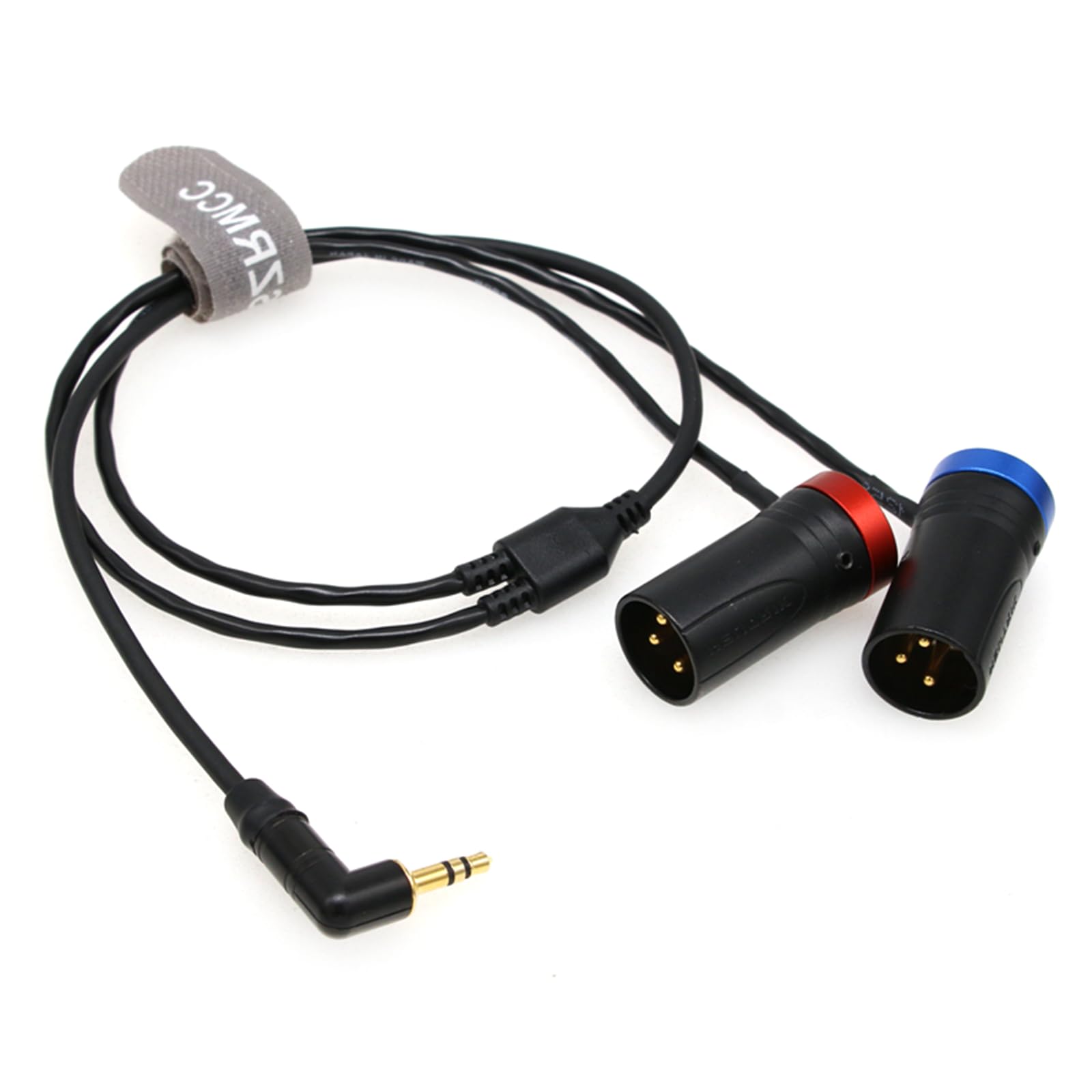 SZRMCC 3.5mm TRS rechtwinklig zu Dual XLR 3 Pin Male Low Profile XLR Audiokabel für Rode Wireless GO II zu 2-Kanal Empfänger, Soundgeräte, Zoom Video Kamera