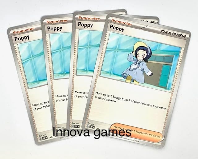 Poppy 193197  Llamas de obsidiana  x4 Pokemon Trainer Card Playset  Lote