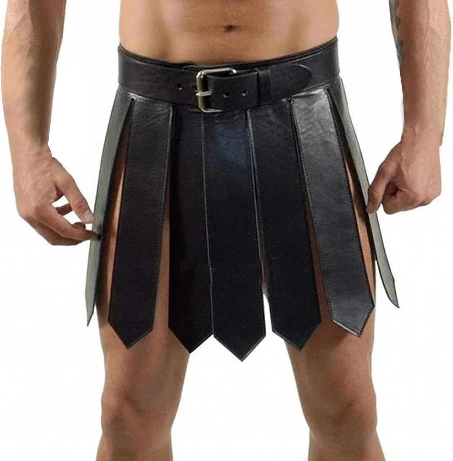 Medieval Armor Skirt Spartan Warrior PU Leather Viking Belt Adjustable Roman Gladiator Tassel Skirt Cosplay Costume Accessory