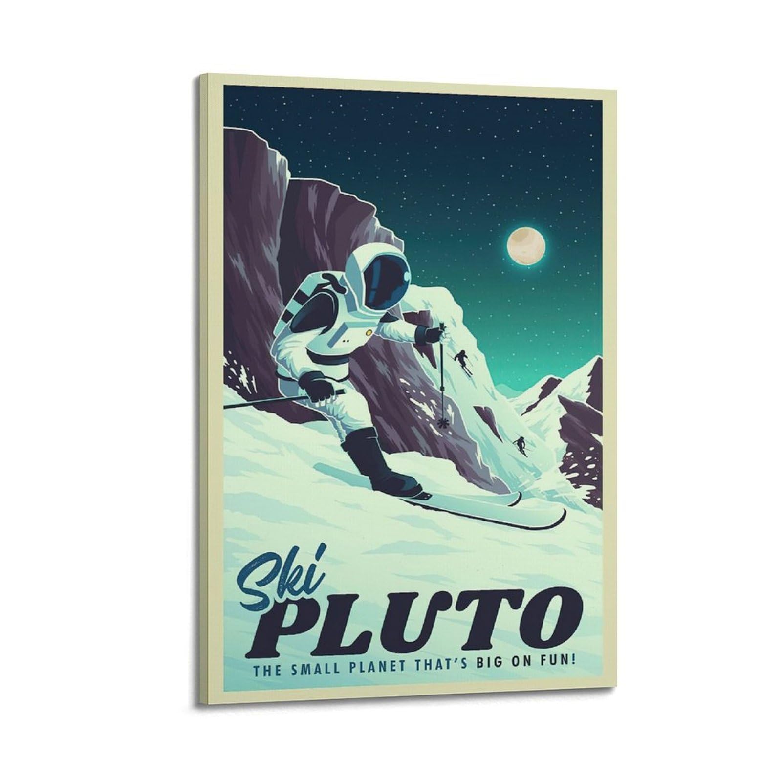 DLJGDS Vintage Poster Pluto Skiing Decorative Painting Canvas Wall Posters And Modern Family Bedroom Decor 20x30inch(50x75cm)