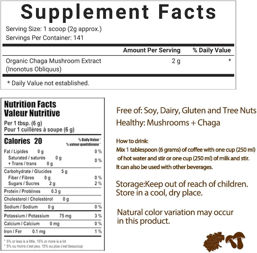 Miniatura 3 de Café de hongos, Café instantáneo orgánico con Cordyceps, Reish, Trompeta real, Shitake, Cola de pavo, melena de león para energía, concentración,