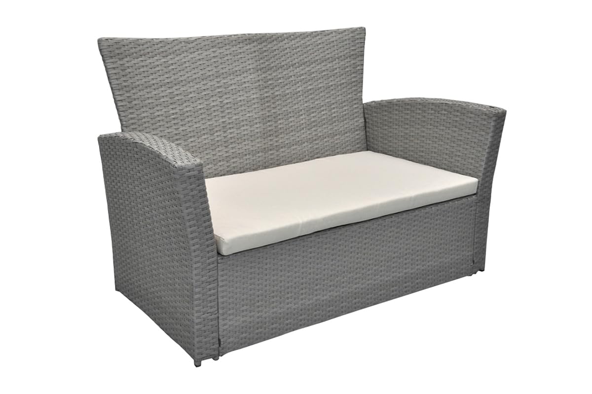 SAMIRA Salotto da giardino in rattan, set di divani da esterno in polyrattan mod. Aurora tortora