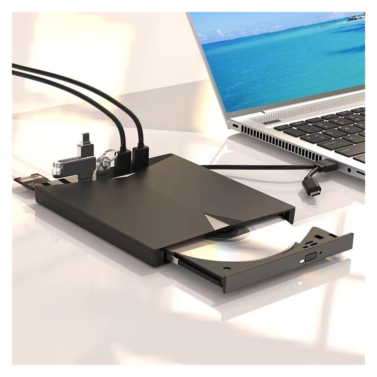 Unità Ottica Mobile Multifunzione TF/CD/USB Interfaccia Multiuso Masterizzatore DVD For Trasferimento Dati Ad Alta Velocità(Blu-ray)