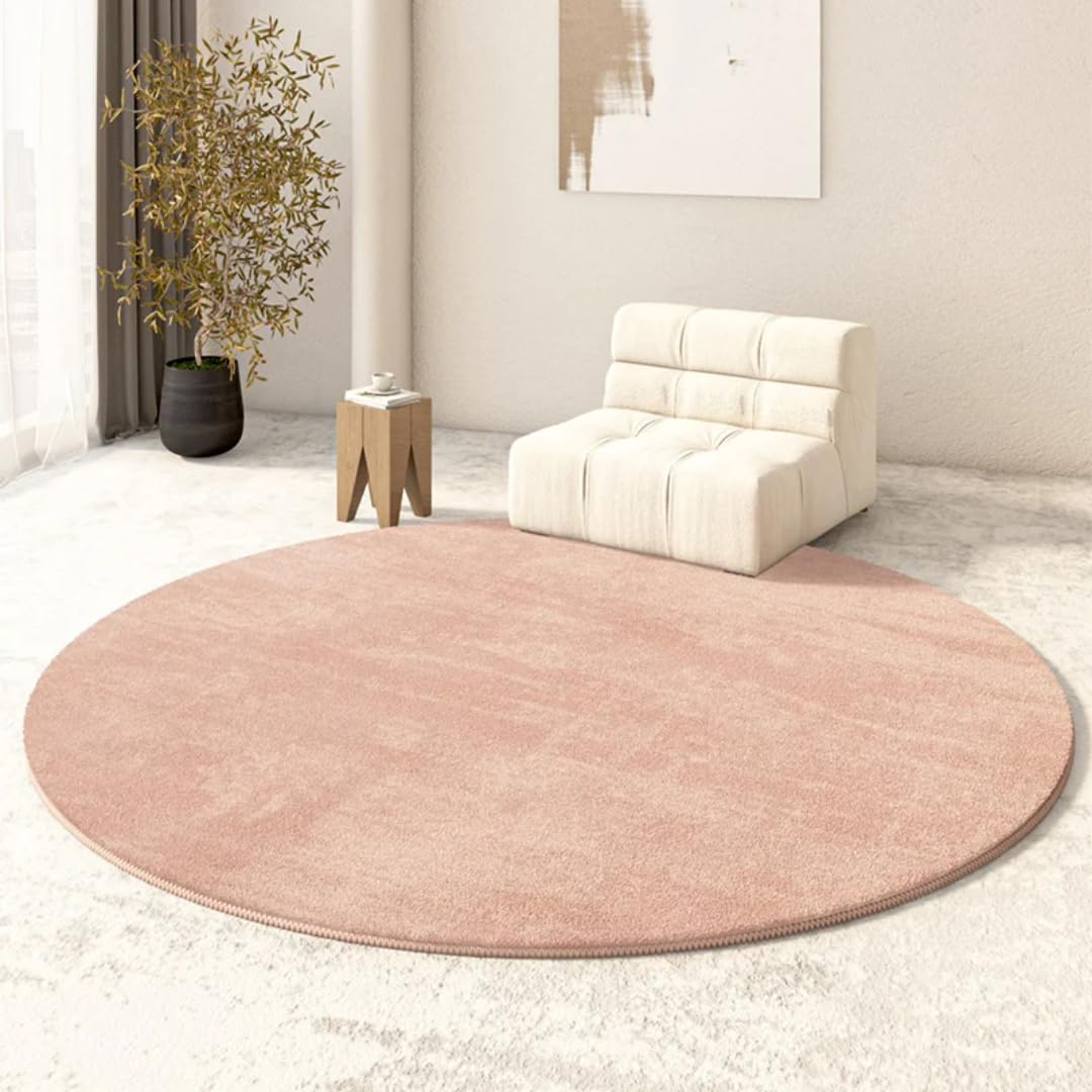 Tapis rond minimaliste en peluche de haute densité pour maison élégante