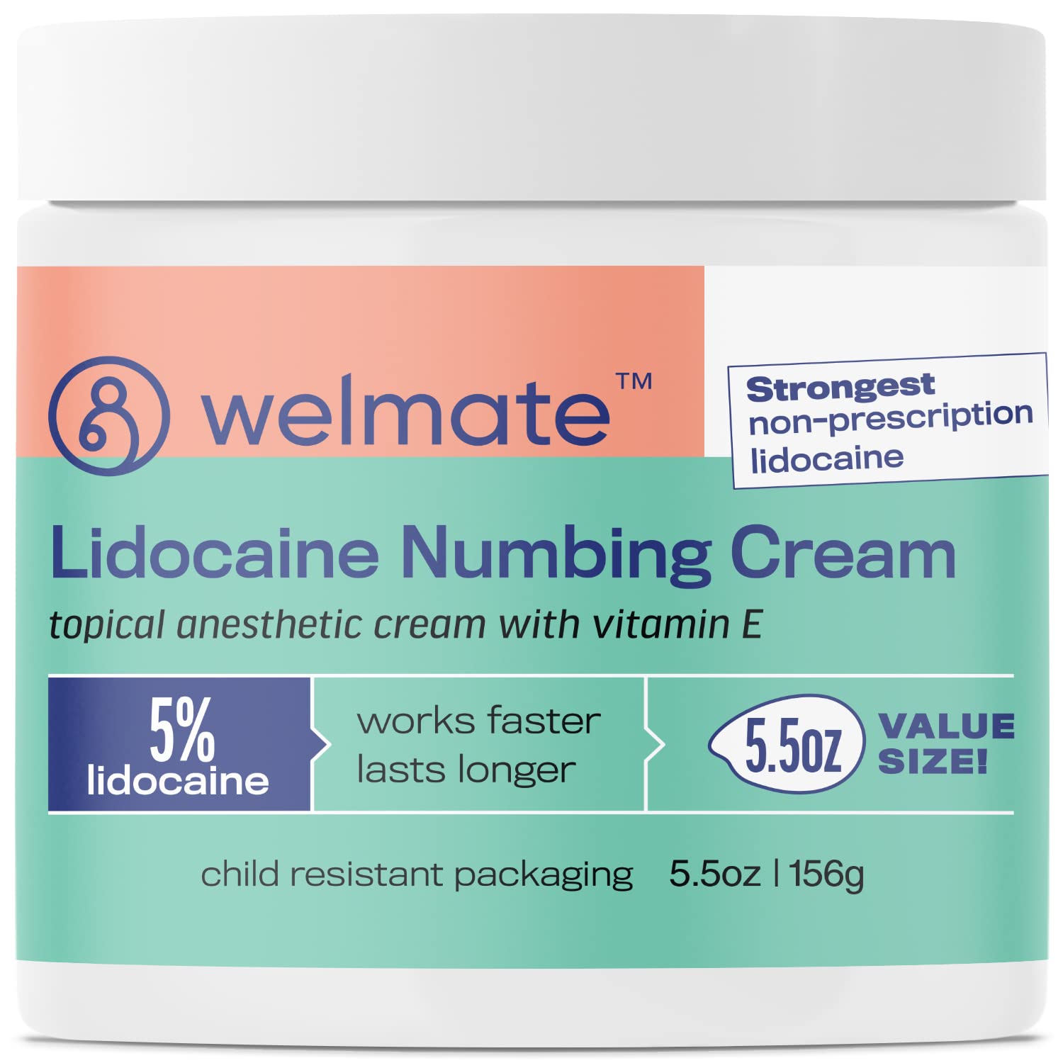 Buy WELMATE 5 Lidocaine Numbing Cream Maximum Strength Topical