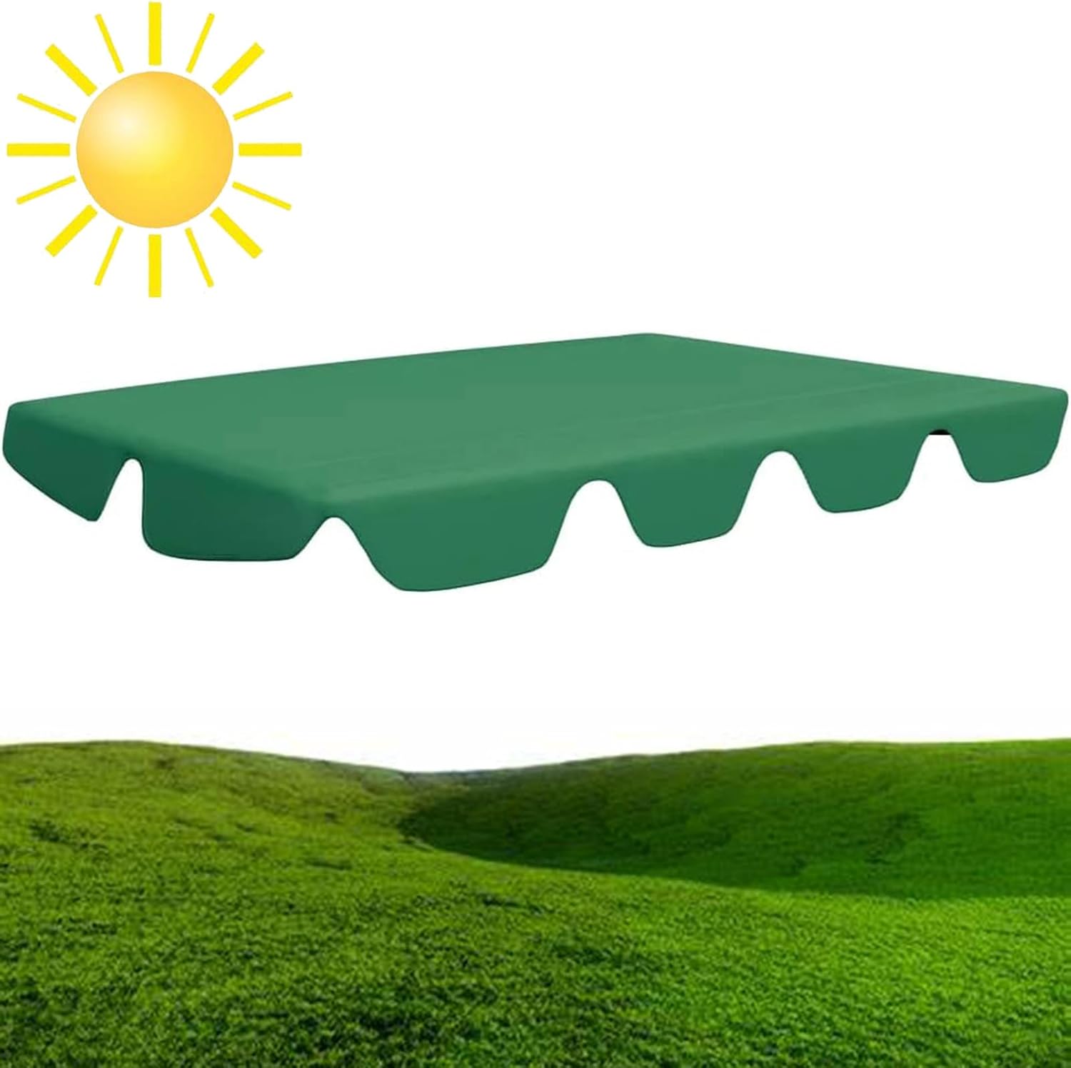 Patio Swing Canopy Cover Replacement 76.6x49.1x5.9in, Replacement Canopy for Swing Seat, Outdoor Swing Canopy Replacement, 2/3 Seat Swing Canopy Replacement Garden Winds