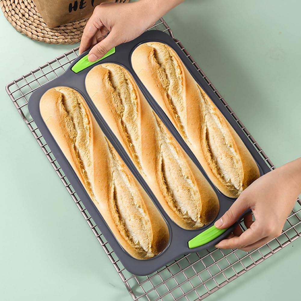 1 Pieza Bandeja para Hornear Baguette, Molde para Hornear en Rollo, Molde para Hornear Baguette Molde para Rollo Baguette, para Hornear DYI en Casa Gris (3)