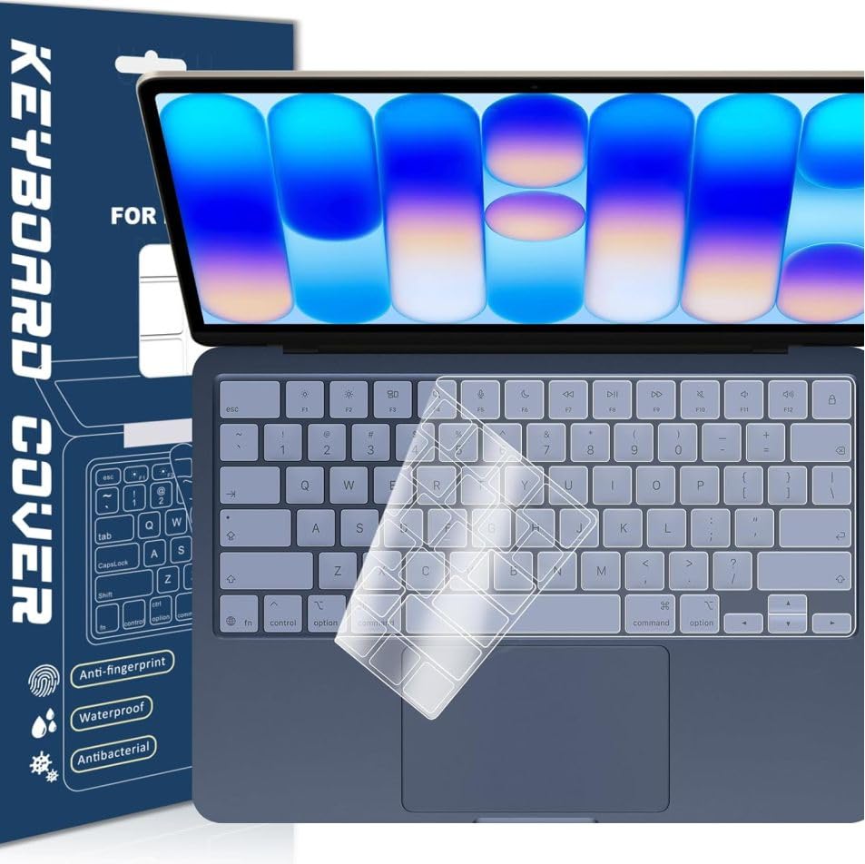 Image of Gear Guard Keyboard Cover Skin for New MacBook Neo 13 Inch 256GB 2026 with Apple A18Pro Chip /A3404, Premium Ultra Thin Keyboard Protector for MacBook Neo 13 Inch Accessory Without TouchID - (Clear)