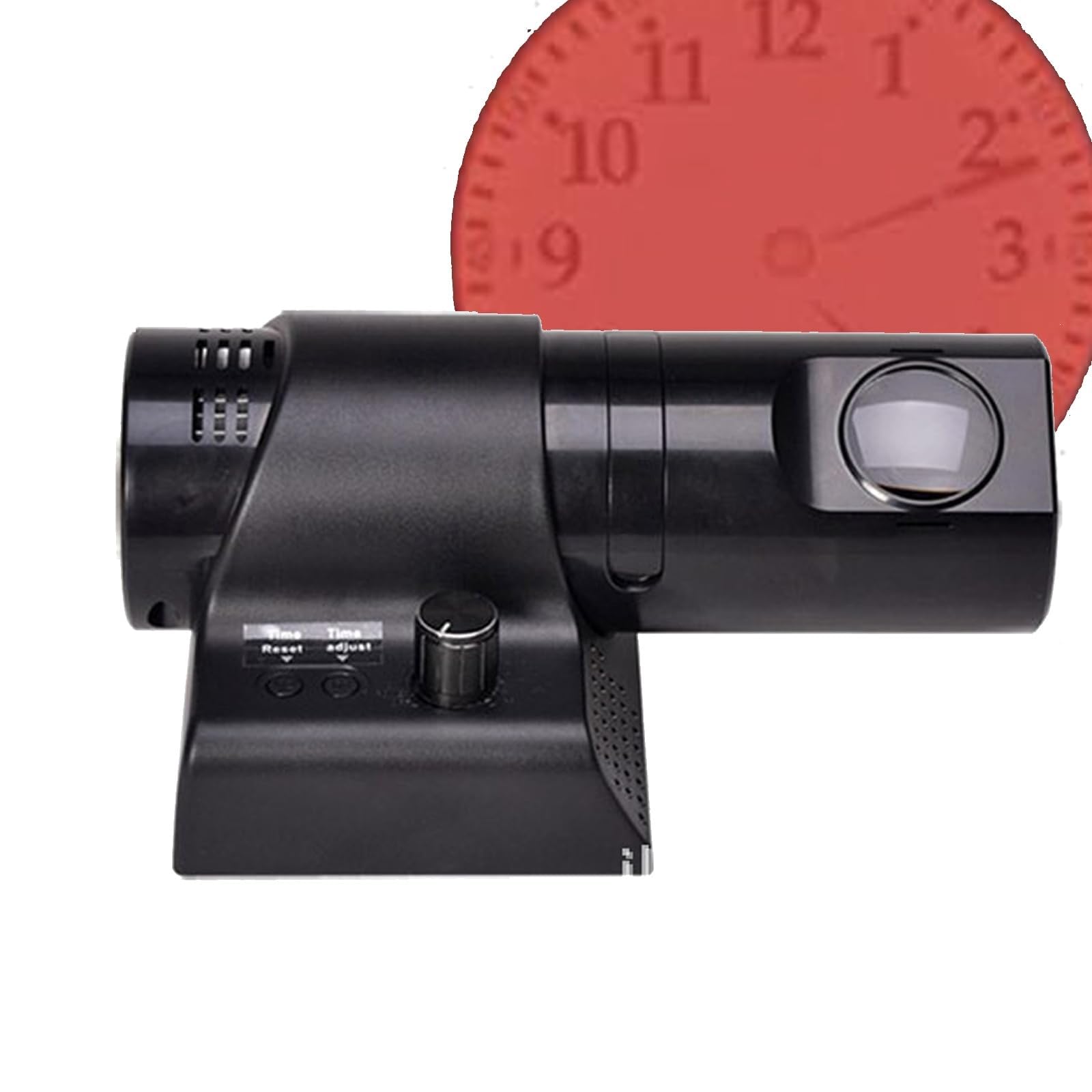 Projektionswecker, 180° drehbarer LED-Zeitprojektor mit 5 Dimmfarben und Knopffokussierung, analoges Zifferblatt und Helligkeit einstellbar, 12/24-Stunden-Anzeige for Zuhause, Schlafzimmer, Büro