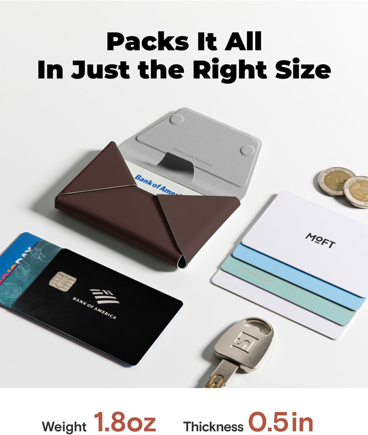 MOFT Magsafe Wallet, Slim Magnetic 8 - Card Holder, Snap Field Wallet with Pull to Access Design, RFID Blocking, MOVAS Veagn Leather Minimalist Travel Wallets for Men & Women,Brownie - Image 4