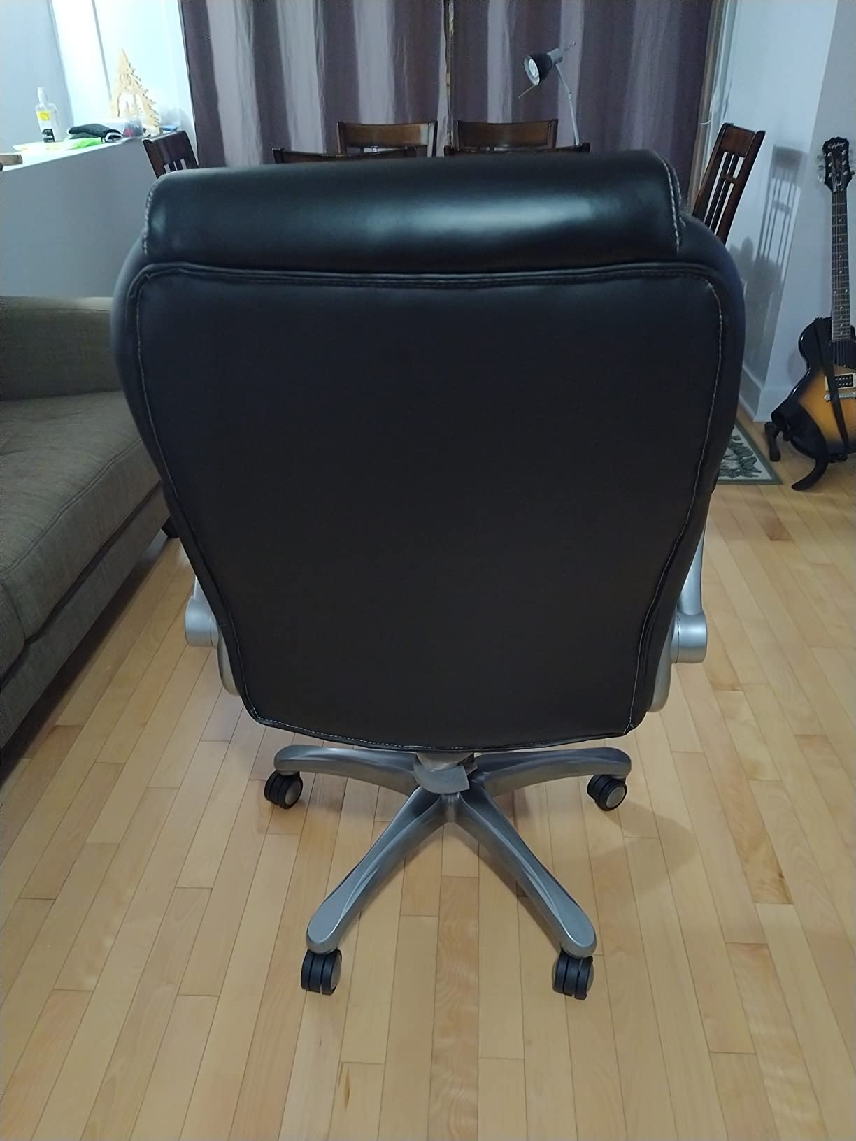 Amazon Basics Ergonomic HighBack Bonded Leather Executive Chair with FlipUp Arms and Lumbar