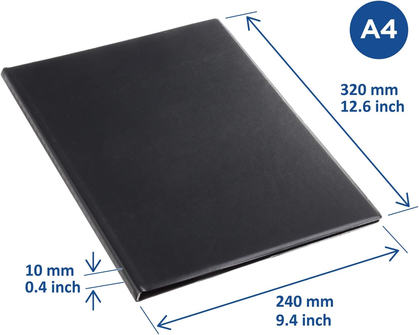 Original Display Book (20 Transparent/Clear Pockets) | A4 Front Page Ring Binder Portfolio & Project Presentation Folder for Meetings & Conferences| Poly Clear Pocket Folder | Black | 99424
