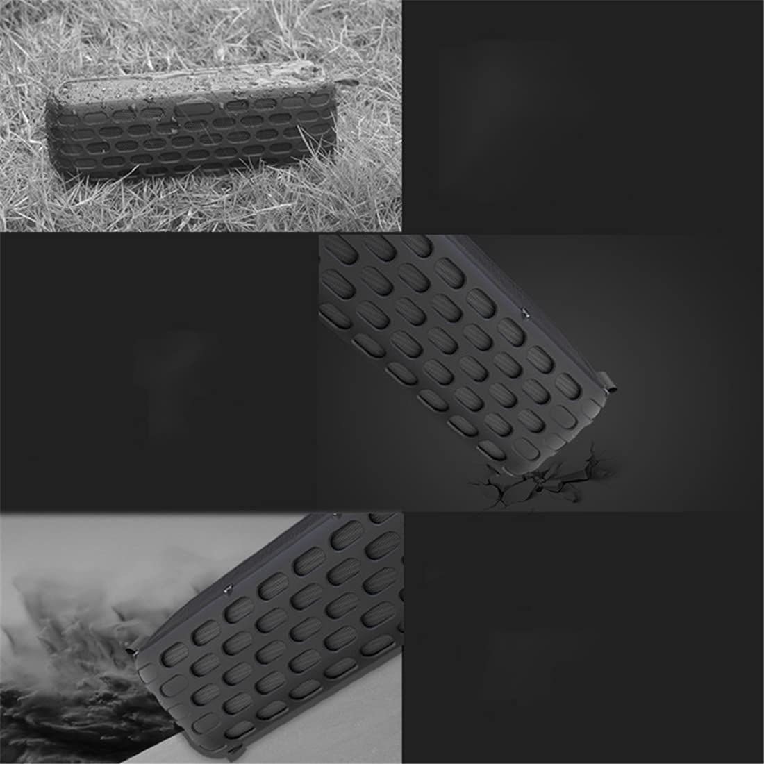 Altoparlante Bluetooth, Adattatore Audio Wireless HiFi, per Il Sistema Audio in Streaming Musicale Funziona, con La Ricarica Solare, La Luce di Emergenza, per L'esterno,Nero