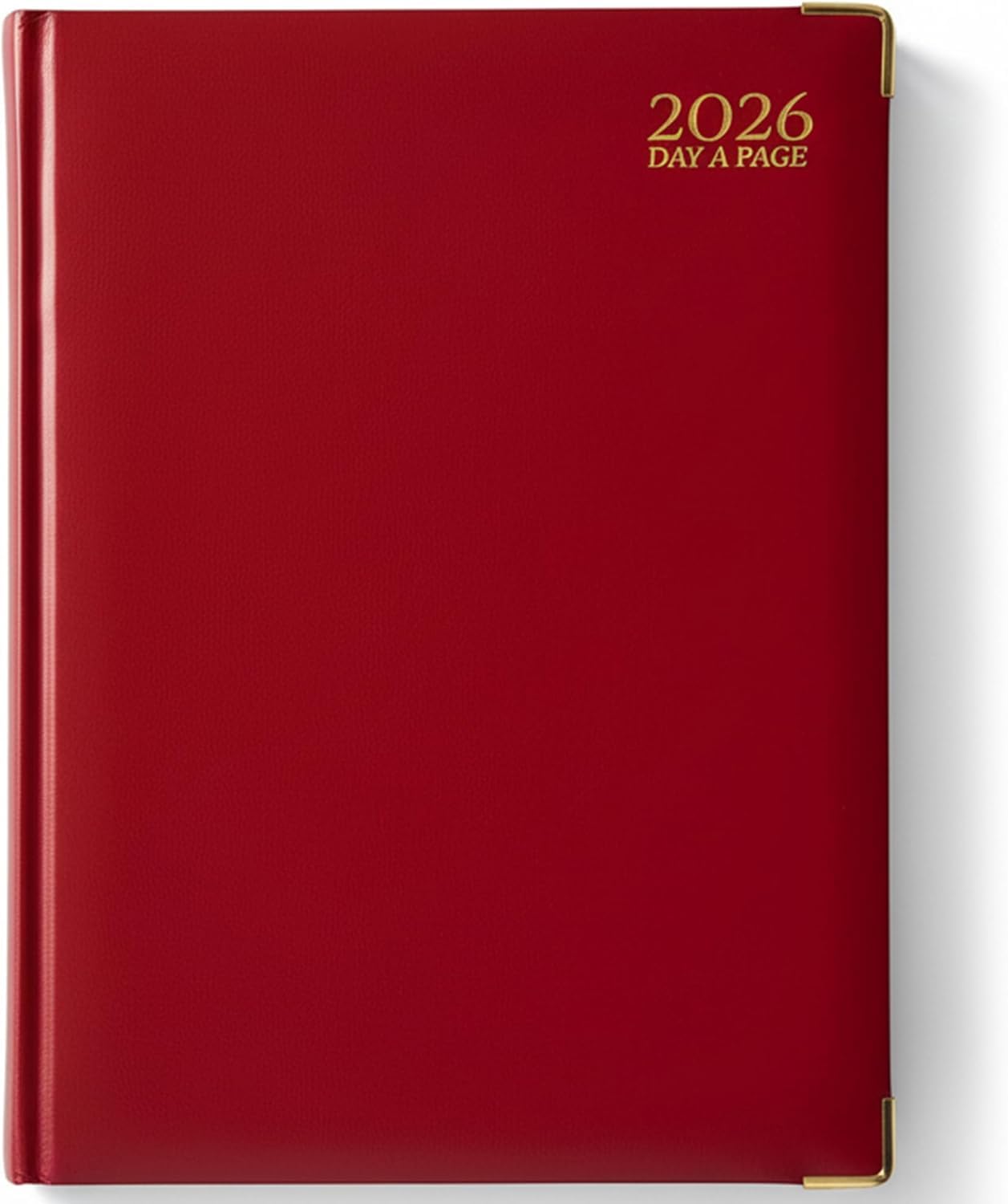 AIBULO 2026 Red A5 Day-A-Page Diary 5-Pack, Hardback Daily Planner & Appointment Organizer with UK Holidays
