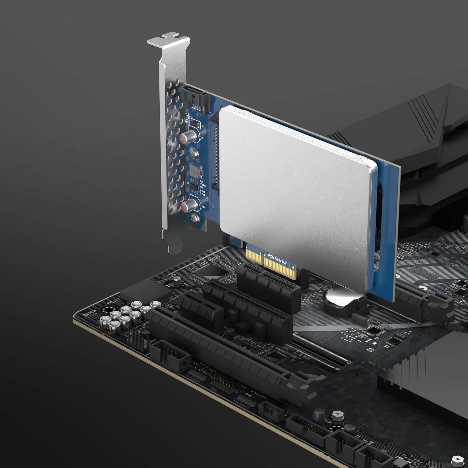 10Gtek U.2 SFF-8639 to PCIe Adapter, PCIe 3.0 x4 Expansion Card for 2.5" U.2 NVMe SSD or 2.5" SATA SSD