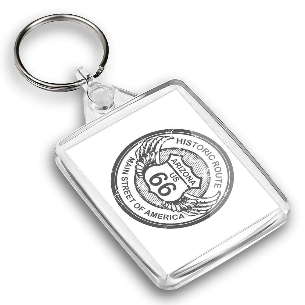 Destination Vinyl Ltd Unisex Multi 1 X Photo Keyring - Arizona Route 66 Tour America Usa |Keychain|Keyring|Charm| #40302