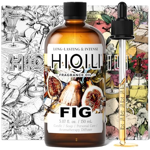 Image of HIQILI Fig Fragrance Oil, DIY Perfume, Add to Bath & Body Products - 150ML | Suitable for Hotel Scent Diffuser, Candle & Soap Making Kit, Add to Skin Care Product, Graduated Dropper Included