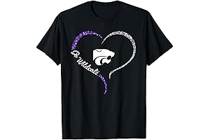 Kansas State Wildcats Half-Heart Sparkle Slogan T-Shirt