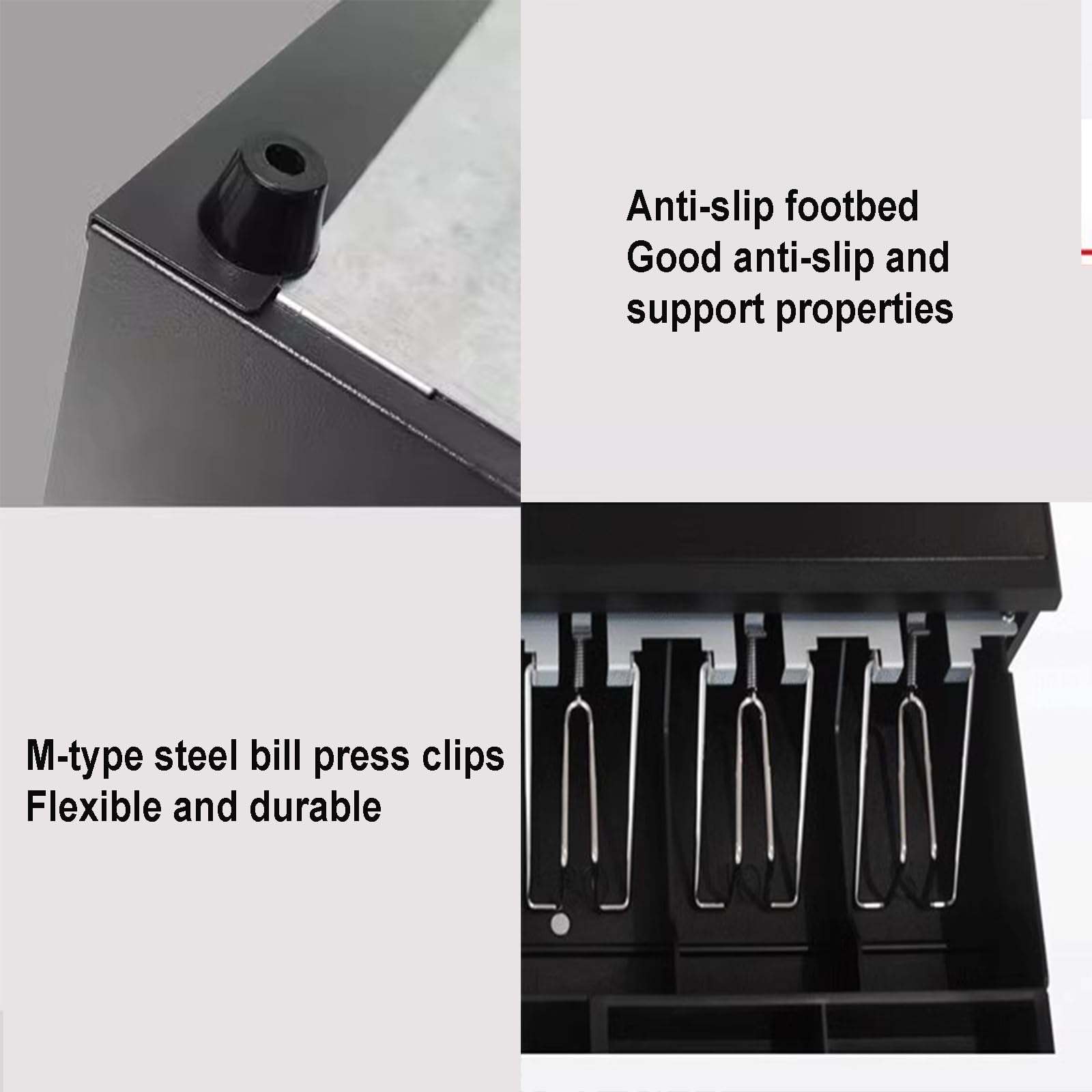 Caja registradora de supermercado, Cerradura de Llave del Panel táctil Frontal Acero Inoxidable cajón Efectivo Abierto Empuje Manual Resistente