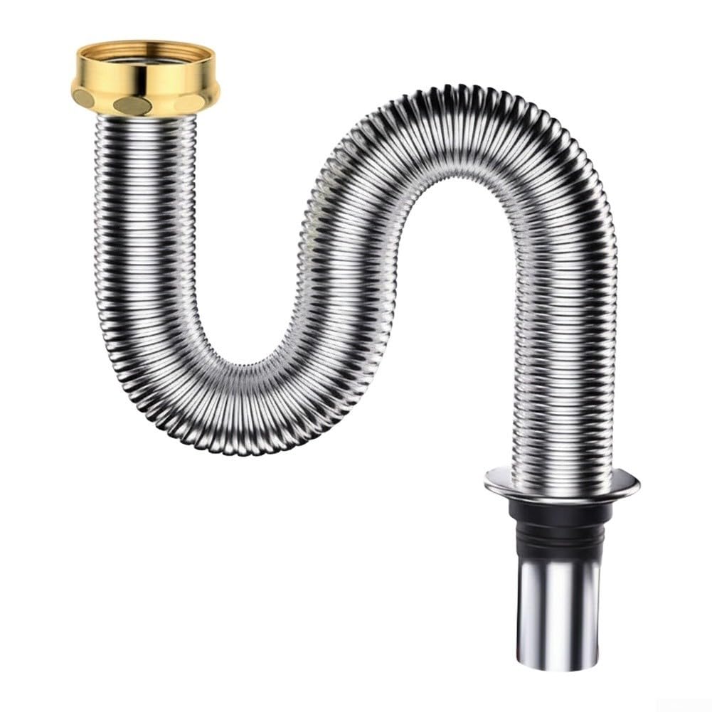Flexible Stainless Steel Sink Siphon 100cm Odor-Proof(100cm)