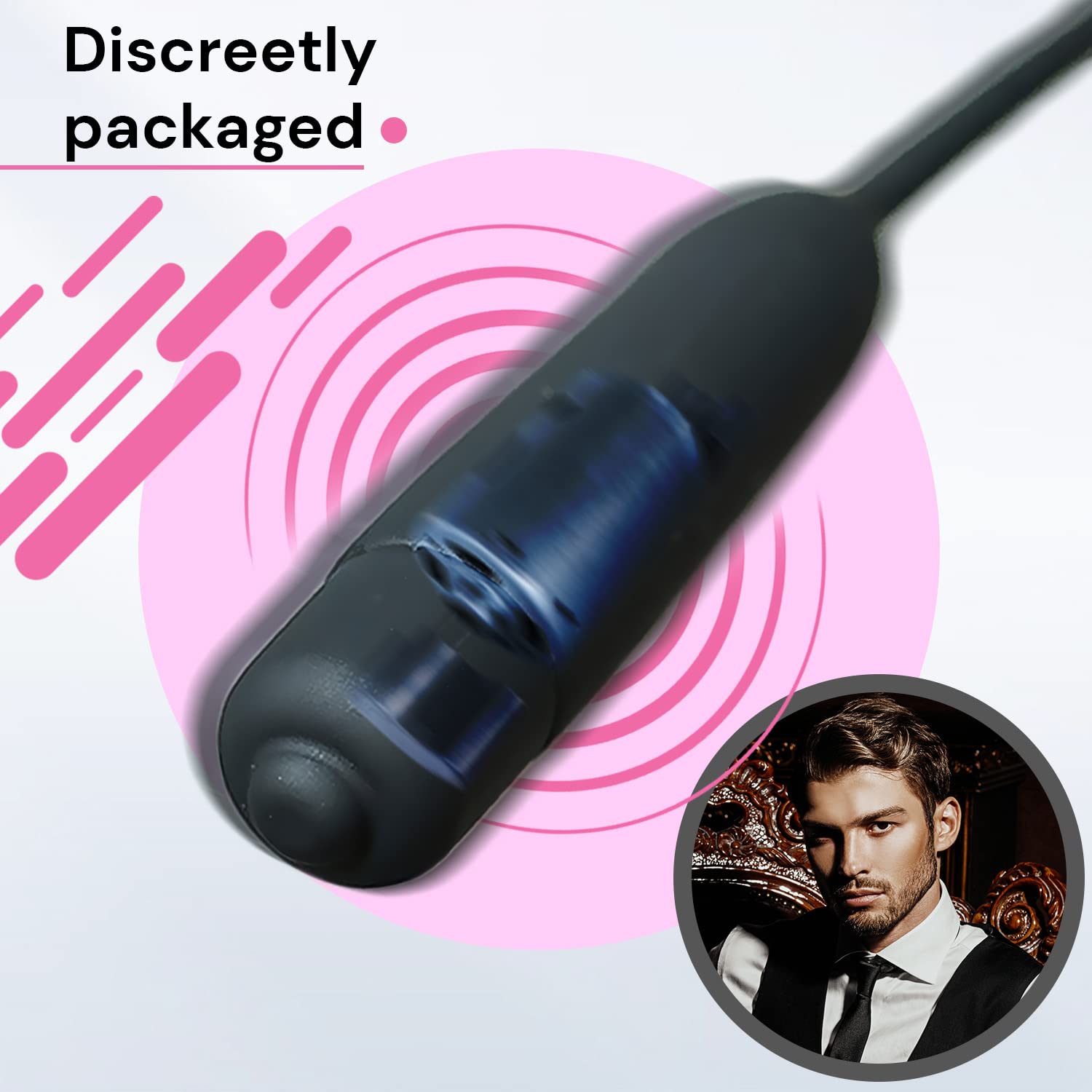 FOPS Vibratore Uretrale per Uomo Sonde Uretrali Dilatatore Uretra in Silicone Elettrico Pene Plug Giocattolo Sessuale Stimolatore Uretrale Lunghezza 26cm Diametro 0.7cm N16-66