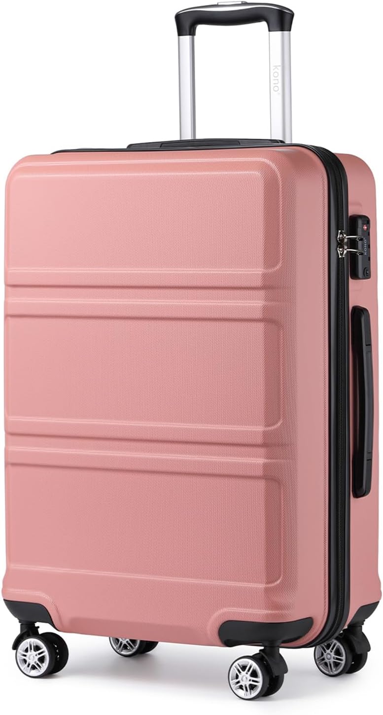 Suitcase Lightweight ABS+PC Hard Shell Hand Luggage Travel Trolley Case with TSA Combination Lock and 4 Spinner Wheels