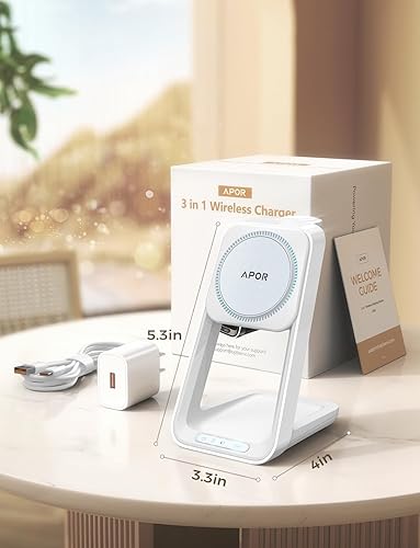 Miniatura 9 de Magsafe - Estación de carga 3 en 1 para iPhone, cargador inalámbrico con ventilador de refrigeración para iPhone 16, 15, 14, 13, 12 y cargador de