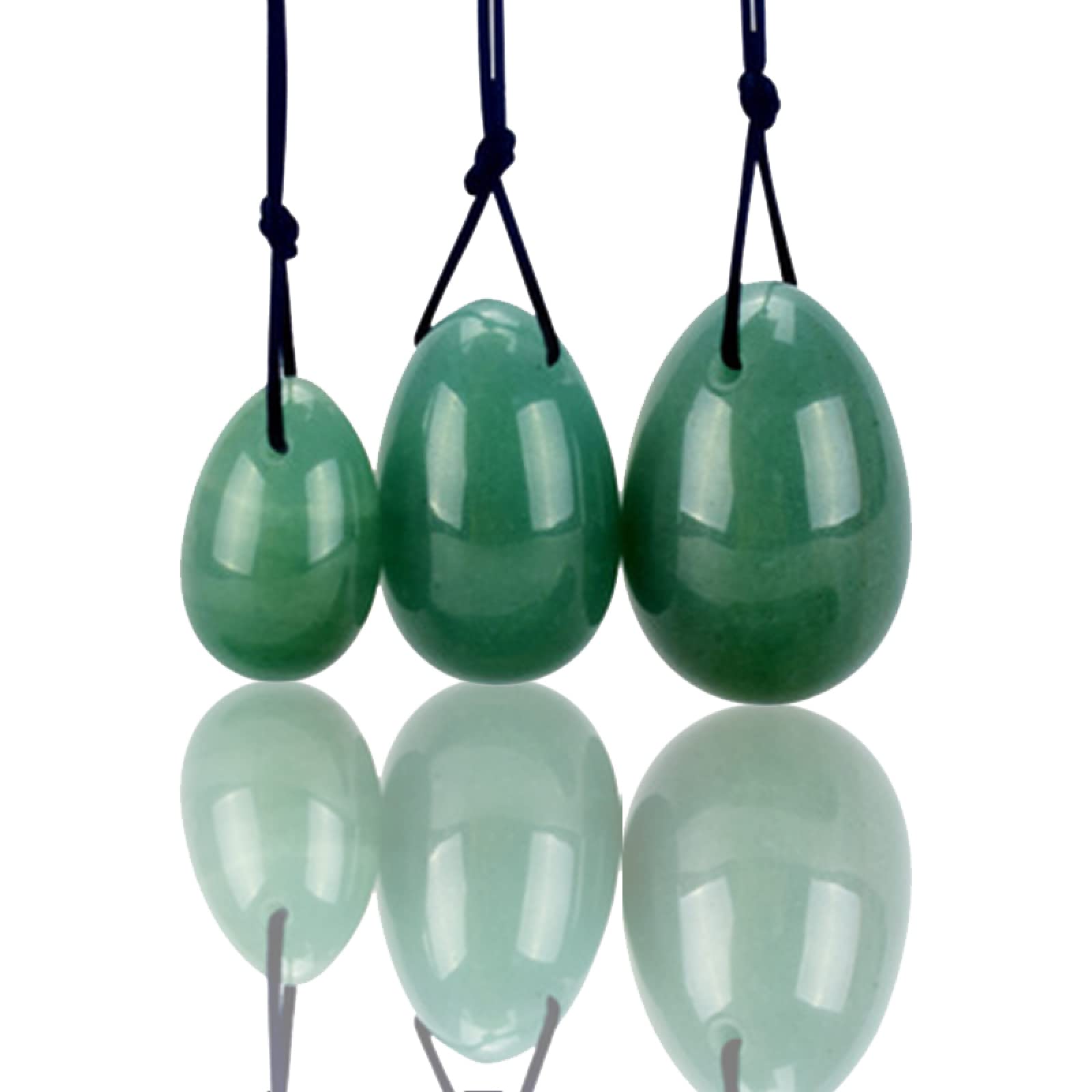 3pc Natural Green Jade Yoni Egg Crystal Egg Stone Eggs Kegel Exercice Boules vaginales Vaginal Exerciseur, yoni Egg No Box