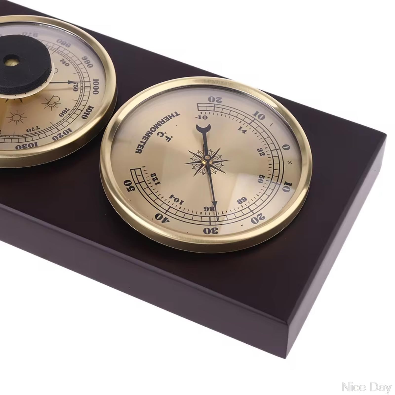 Barometro 3 in 1, Barometro Per Interni, Termometro, Igrometro, Stazione Meteorologica Analogica Multifunzionale, Decorazione Da Parete Per Casa, Oro