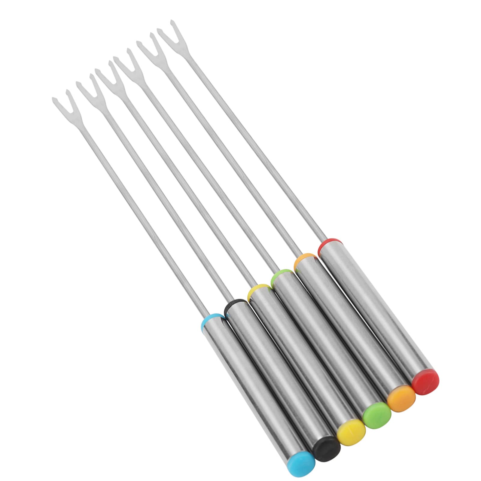 Stainless Steel Chocolate Cheese Dessert Fondue Pot Forks Kitchen Tool Tableware 6pcs Set