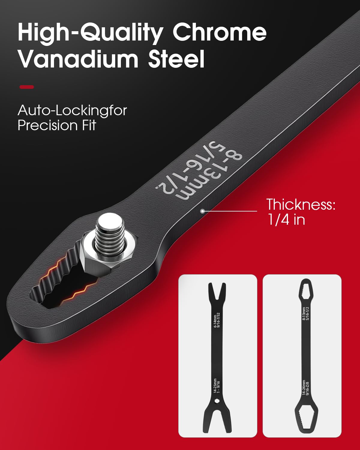 Vorhixa 5PCS Universal Self Adjusting Wrench, Double Ended Car