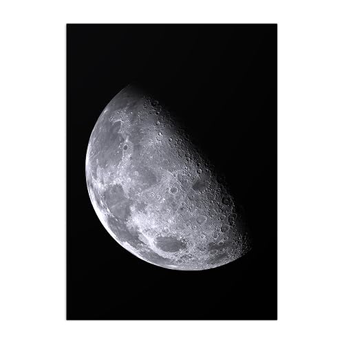 Displate Official NASA Metal Poster Magnetic Mounting Included Licensed Artwork Modern Wall Decor Steps On The Moon The Moon Poster 67.5 cm x 48 cm - 26.6L" x 18.9W" - The Moon