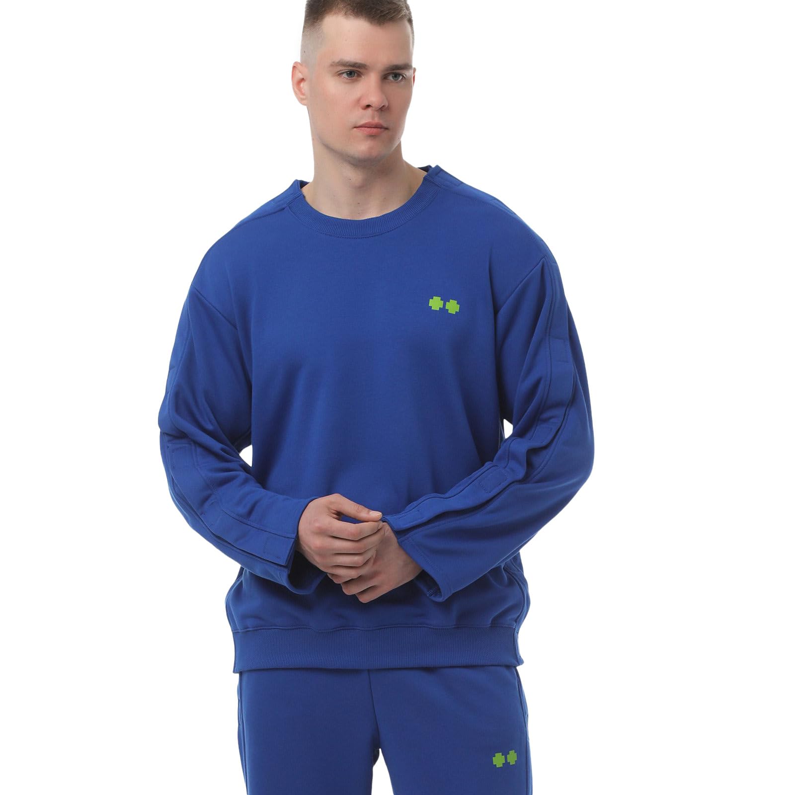 Adaptive - Felpa da uomo con apertura laterale, facile da indossare, per un comfort casual e un delicato recupero post-operatorio