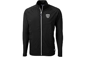 Cutter & Buck Raiders Bomber Jacket for Men: NFL Adapt Eco Knit Full-Zip Jacket