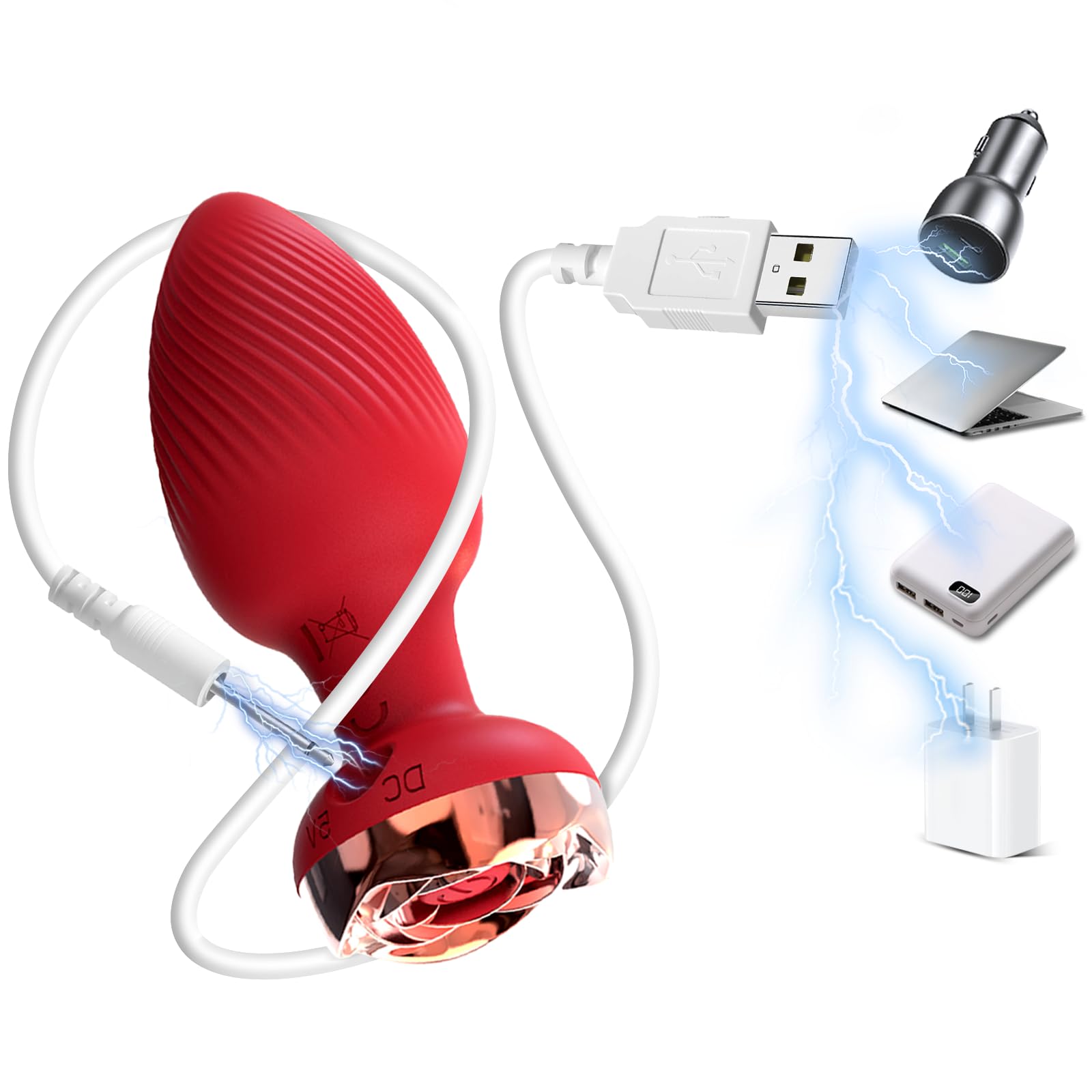 DOY USB Cavo di Ricarica CC 2.5mm Cavo Caricabatterie CC di vibratore clitoride Vibratoreper Uomo,anali Plug Anale-dilatatore Donna e Giocattoli【1Pcs Cavi USB+Regalo Giocattoli per Adulti】 (Rosso)