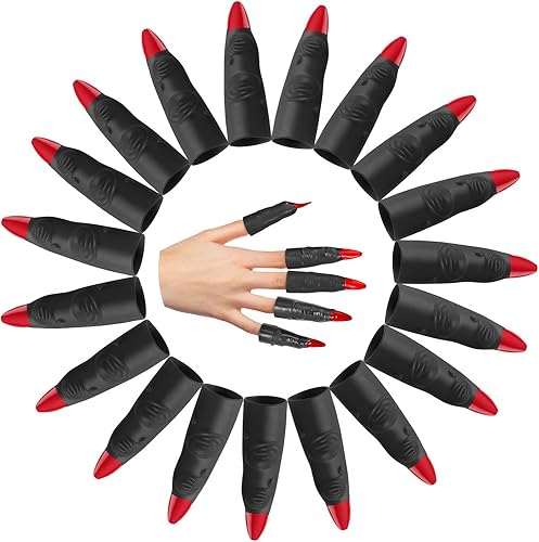 Miniatura 7 de Skylety 60 piezas de dedos de bruja de Halloween, accesorios de disfraz de dedo de bruja marciana, disfraz de dedo de vampiro falso para fiesta de