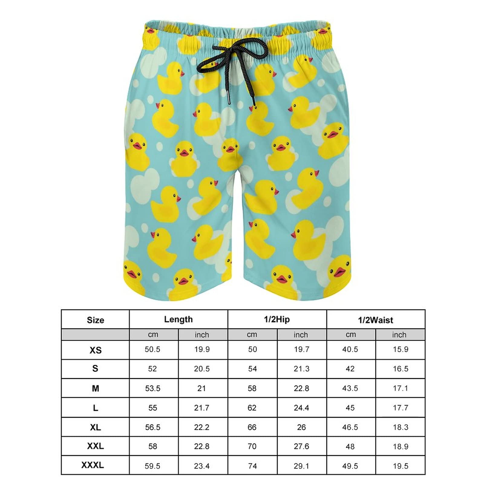 Amazon.co.jp: サーフパンツ 水着 メンズ 5分丈 海パン 黄色 いアヒル