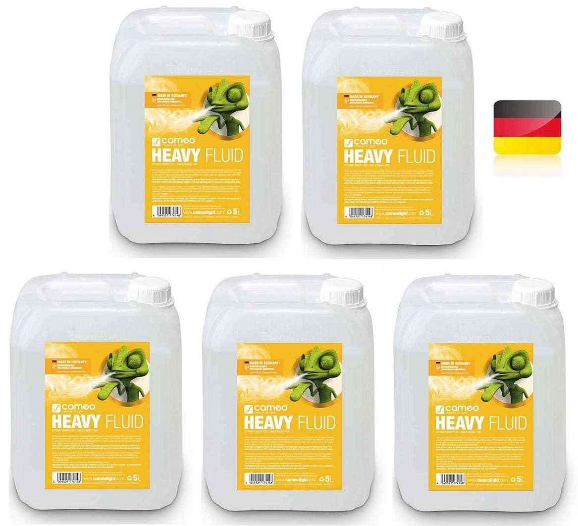 5 x Cameo CLFHEAVY5L 25 Liter HEAVY Nebelfluid sehr hohe Dichte & Standzeit DJ Smoke Fluid für Nebelmaschine