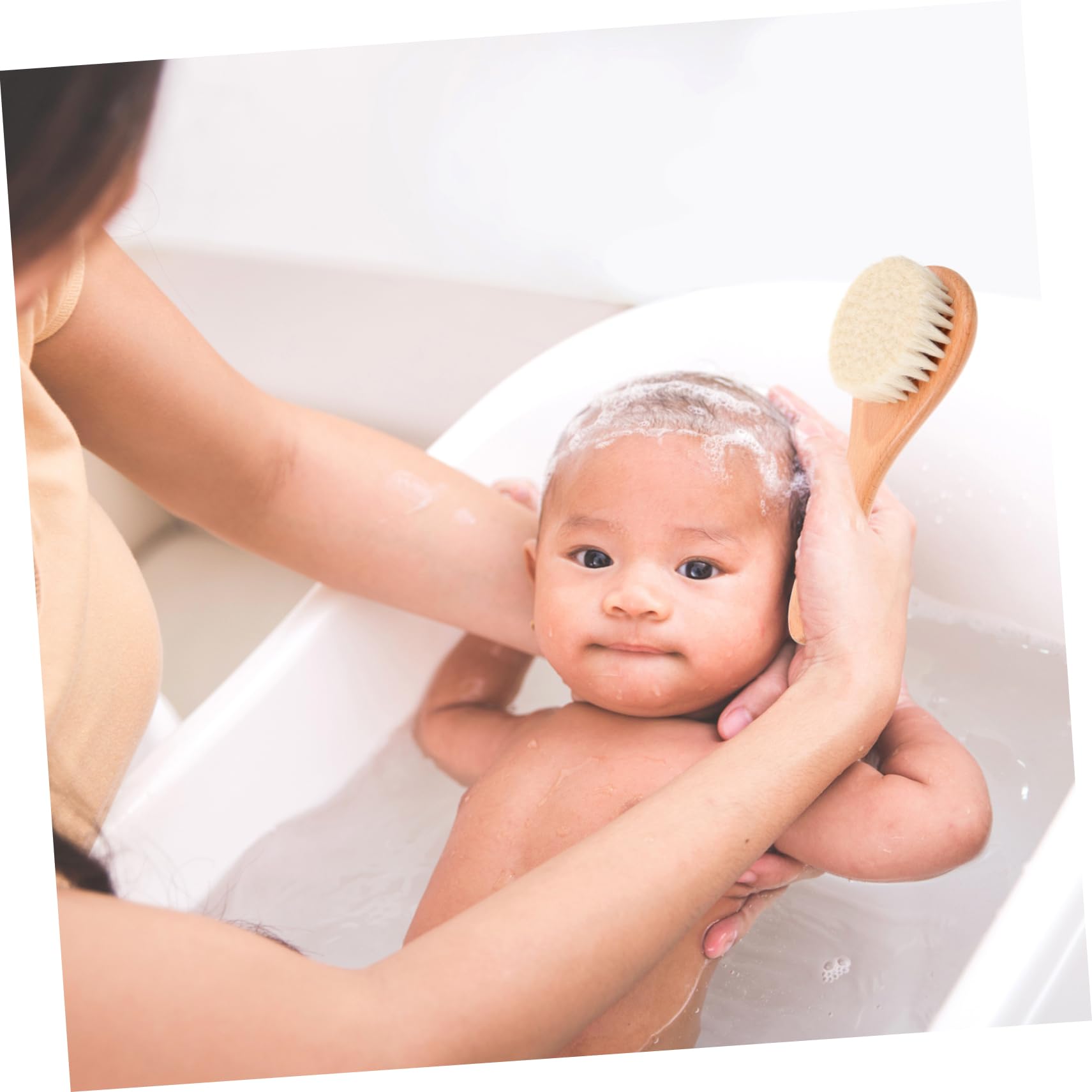 YARNOW Infant Hair Brush and Comb Set Wool Brush Comb Kit Gentle for Newborn's Skin Baby Grooming