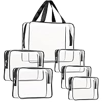 Vista 17 de Kit de 3 piezas de artículos de aseo de viaje de PVC transparente para mujeres y hombres, organizador de embalaje de vinilo impermeable, bolsas