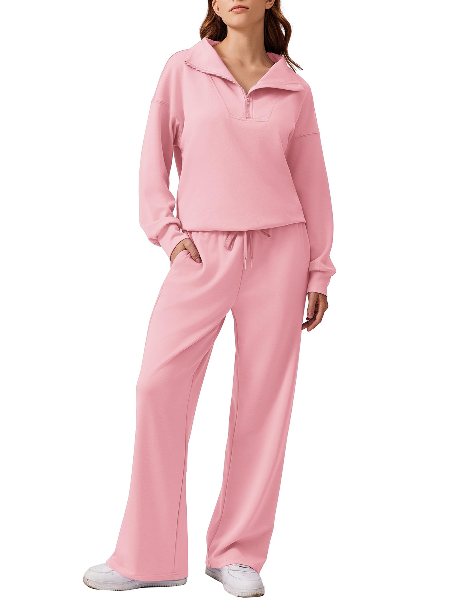PINSPARK 2 Piece Sets for Women 2024 Fall Outfits Sweatsuit Oversized Sweatshirt Wide Leg Sweatpants Matching Set Tracksuit — view 21