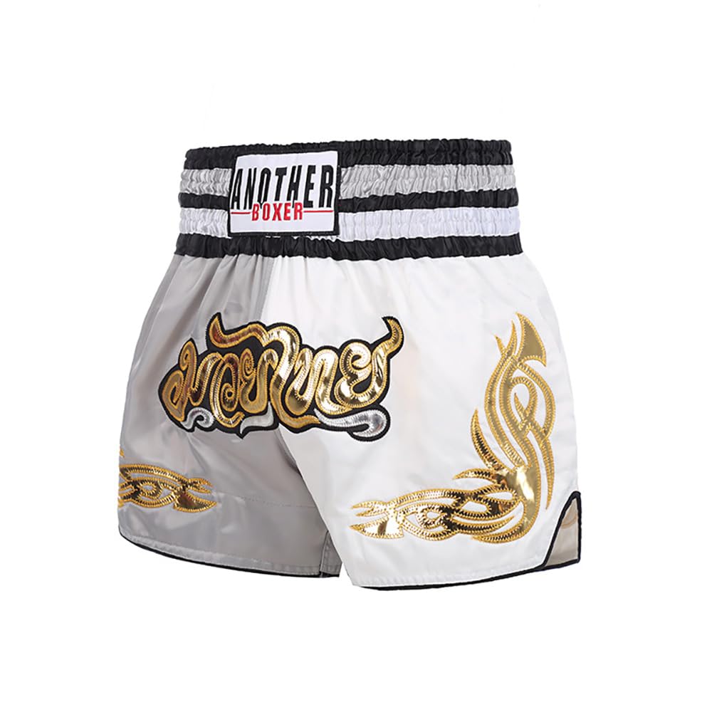 Muay Thai Shorts Kickboxing Shorts Gym Boxing Unisex MMA Shorts Training Workout Trunks, Color-m, Large